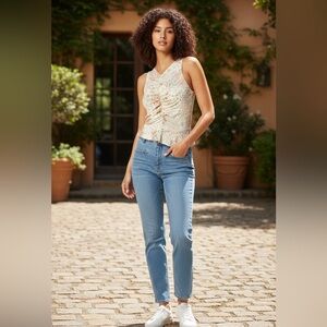 Soft Joie Quinn Sleeveless Top in Porcelain Sage Multicolored, X-Large, NWT